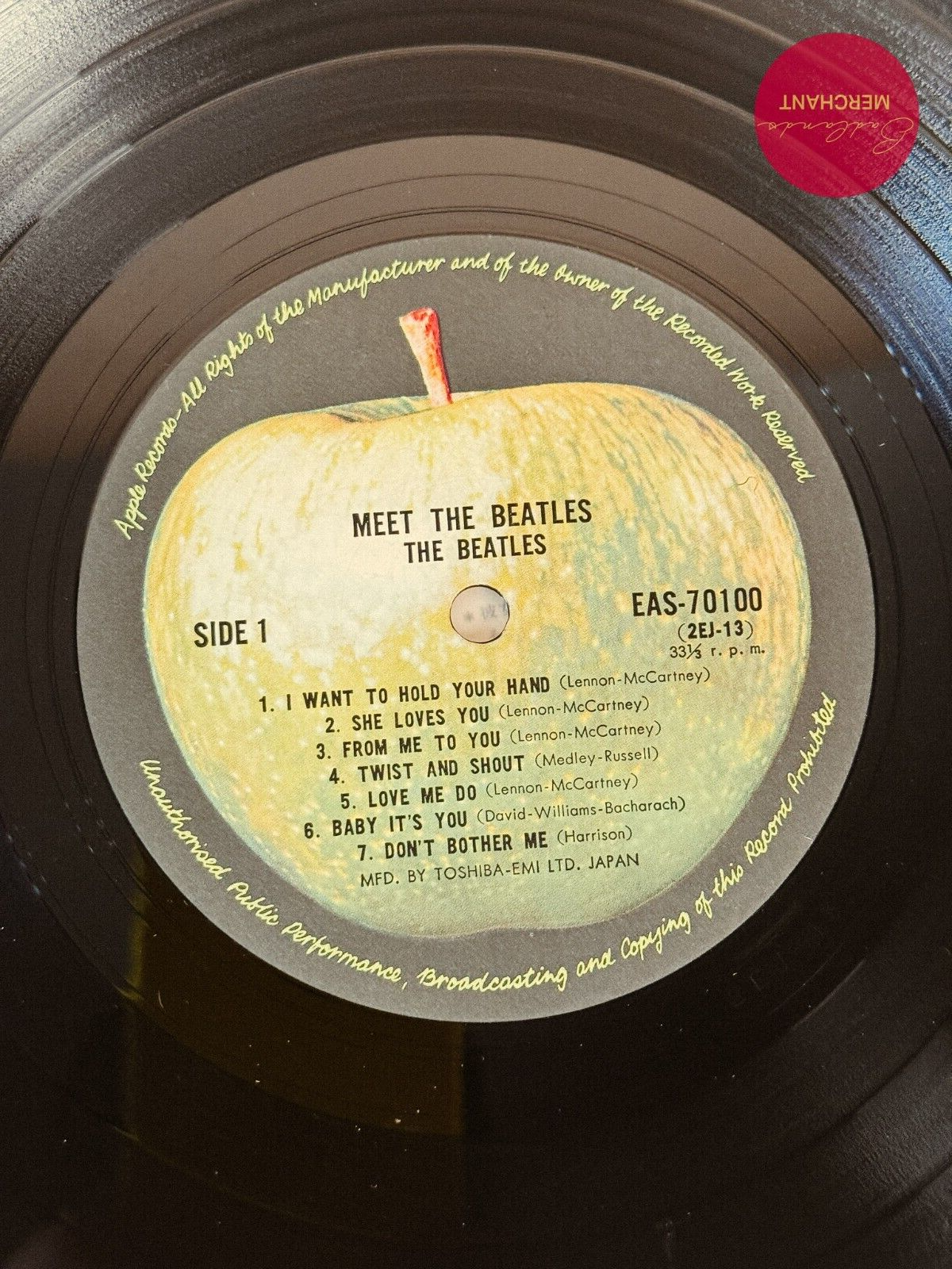 Meet The Beatles 1976 Apple EAS-70100 Mono Reissue Japan