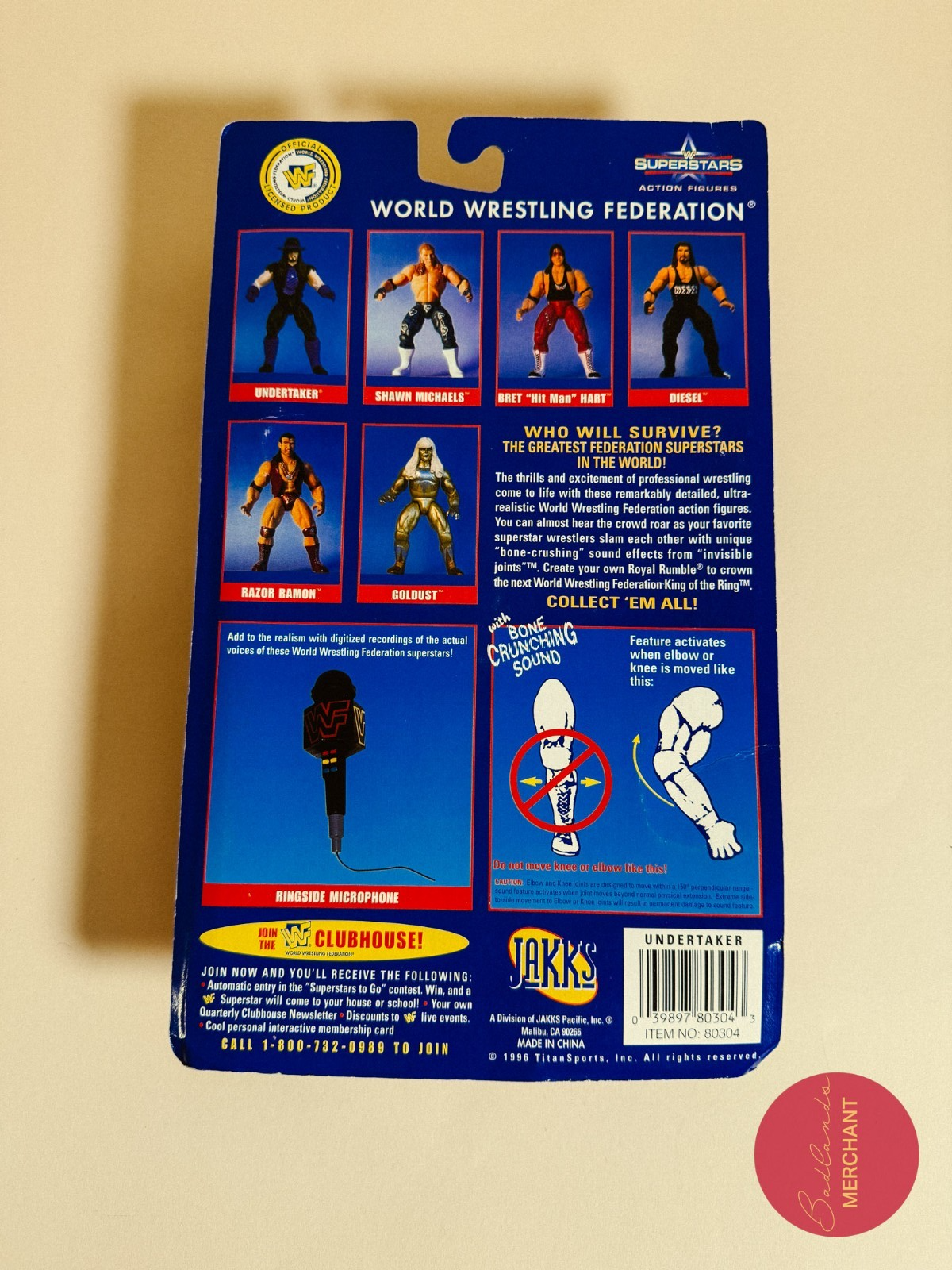 1996 JAKKS WWF Superstars Series 2 The Undertaker Bone Crunching Sound