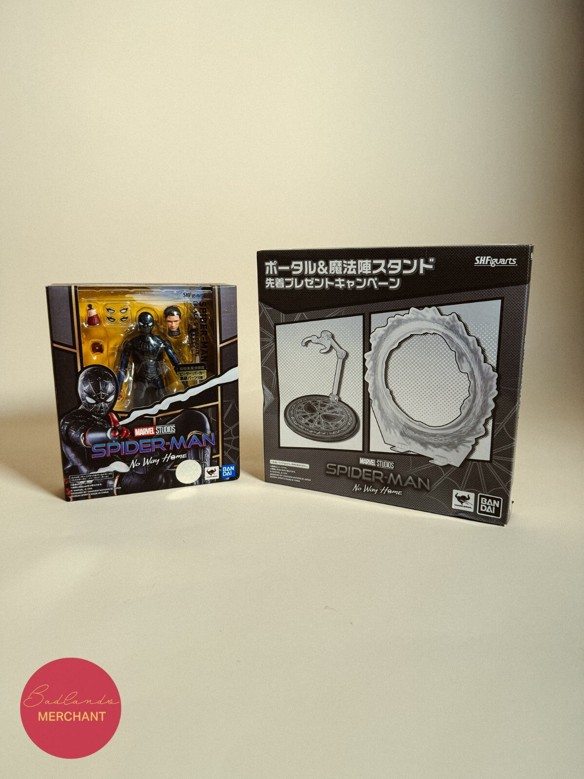 S.H.Figuarts Spider-Man No Way Home Black & Gold Suit Portal Magic Circle Stand
