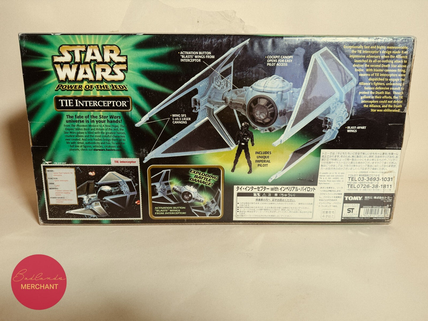 Hasbro 2001 Star Wars Power of the Jedi TIE Interceptor Vehicle Figure