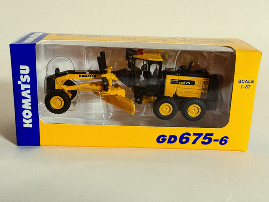 Komatsu Official Diecast Model Motor Grader GD675-6 1:87 Miniture