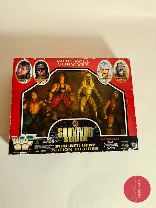 1996 WWF Jakks Survivor Series Box Set Shawn Michaels Bret Hart Goldust Warrior