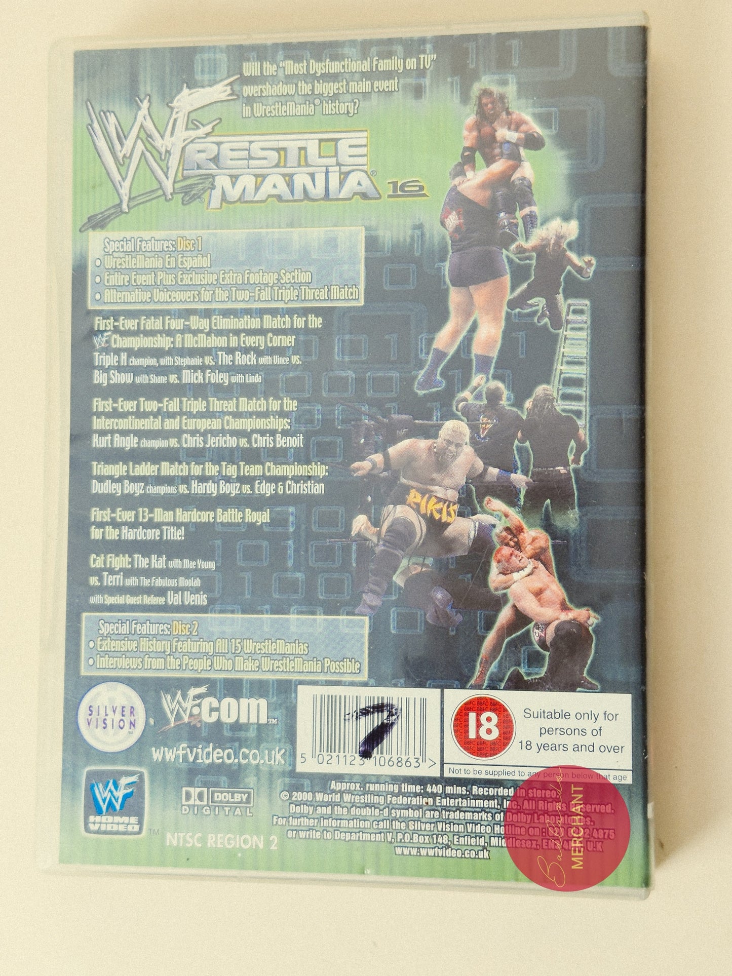 WWE Wrestlemania 16 DVD 2000 UK Release